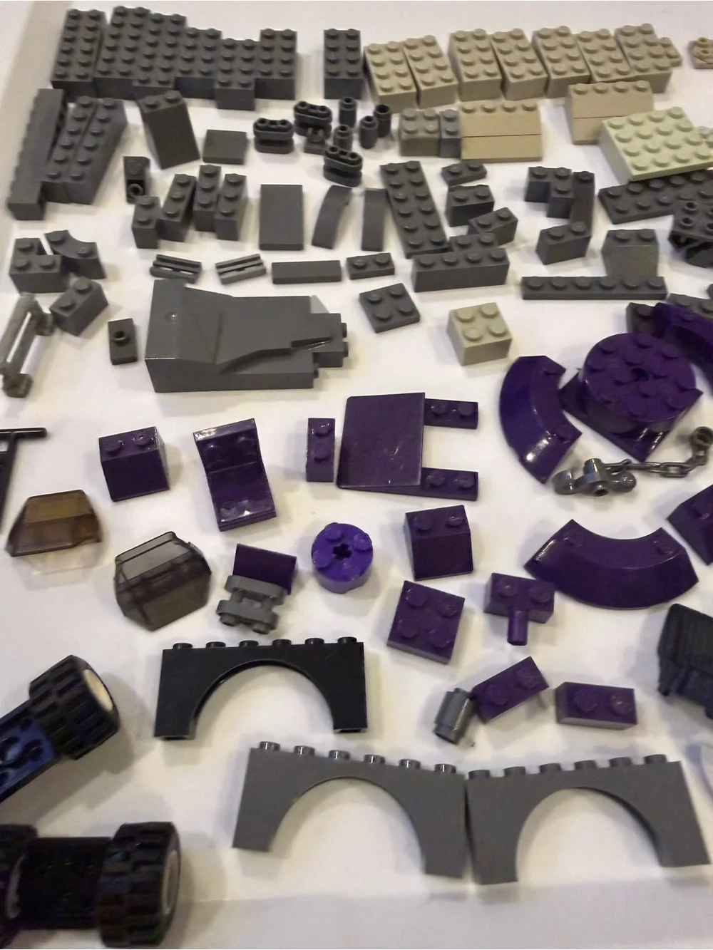 LEGO dark Purple Grey Cream blocks pieces parts elements lot